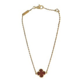 Van Cleef & Arpels Sweet Alhambra 18K Rose Gold Carnelian Bracelet