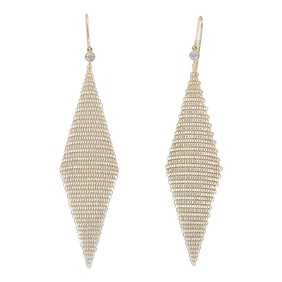 Tiffany & Co. Elsa Peretti Mesh 18K Yellow Gold Diamond Earrings