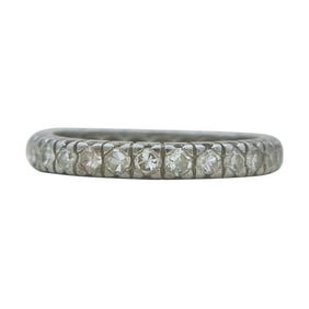 Platinum Single-Cut Diamond Eternity Band Ring