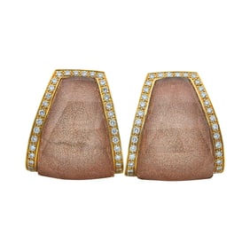 Stephen Webster Crystal Haze 18K Yellow Gold Rock Crystal and Diamond Earrings