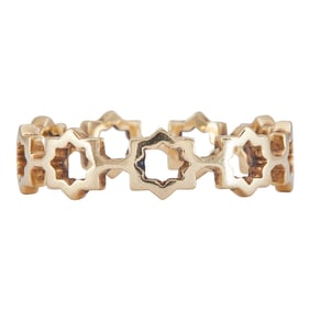 Moors & Saints 18K Yellow Gold 8 Point Star Band Ring