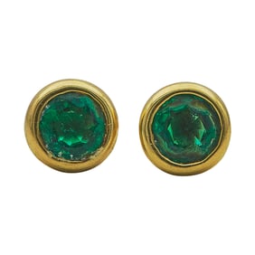 Tiffany & Co. Elsa Peretti Color by the Yard 18K Yellow Gold Emerald Stud Earrings