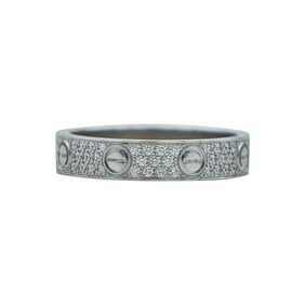 Cartier Love 18K White Gold Diamond Band Ring