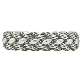 David Yurman Cable Sterling Silver Braided Open Cuff Hinged Bangle Bracelet