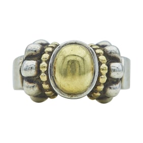 Lagos Caviar 18K Yellow Gold and Sterling Silver Dome Ring