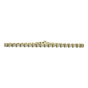 14K Yellow Gold Diamond Three-Prong Tennis Bracelet