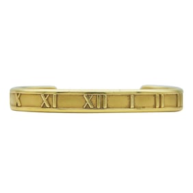 Tiffany & Co. Atlas 18K Yellow Gold Open Cuff Bangle Bracelet