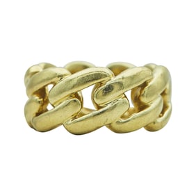 Varna 18K Yellow Gold Curb Chain Style Band Ring