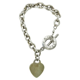 Tiffany & Co. Return To Tiffany Sterling Silver Engravable Heart Tag Charm Toggle Bracelet