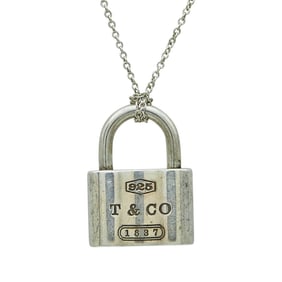 Tiffany & Co. 1837 Sterling Silver Lock Pendant Necklace