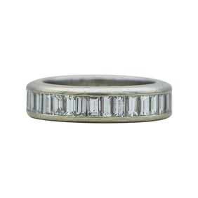 18K White Gold Baguette-Cut Diamond approx. 4 ctw Band Ring