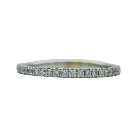 14K White Gold Pavé-Set Diamond Half-Eternity Band Ring
