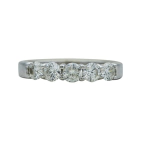 10K White Gold 5 Stone Diamond approx. 0.53 ctw Band Ring