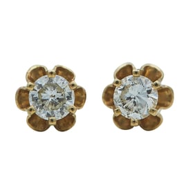 14K Yellow Gold Diamond 0.40 ctw Stud Earrings