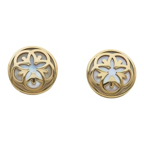 Omega Flower 18K Rose Gold Mother-of-Pearl Stud Earrings