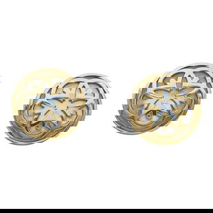 Omega Flower 18K Rose Gold Mother-of-Pearl Stud Earrings: BRAND: Omega; METAL: 18K Rose Gold; GEMSTONES: Mother-of-Pearl; STAMPED: Omega, numbered, Au750, maker's mark; CONDITION: Pre-owned, Very Good; ITEM WEIGHT (GRAMS): 6.14 g; MEASUREMENTS: Diameter appr