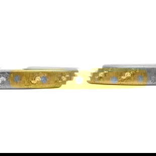 Buccellati 18K Yellow Gold Diamond Hinged Cuff Bangle Bracelet: BRAND: Buccellati; METAL: 18K Yellow Gold; APPROXIMATE TOTAL DIAMOND WEIGHT: 0.28 ctw; STAMPED: Buccellati, Italy, 18K, 750, maker's mark, numbered; CONDITION: Pre-owned, Very Good; ITEM WEIGHT (GRAMS