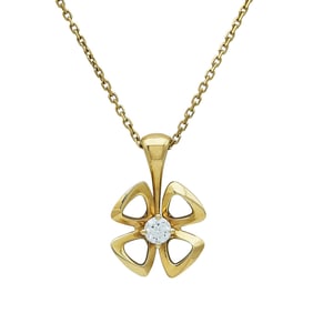 Bvlgari Bulgari Fiorever 18K Yellow Gold Diamond Pendant Necklace