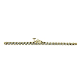 18K Yellow Gold Bezel-Set Diamond Tennis Bracelet