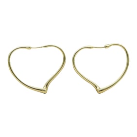 Tiffany & Co. Elsa Peretti Open Heart 18K Yellow Gold Hoop Earrings