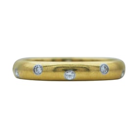 Tiffany & Co. Etoile 18K Yellow Gold and Platinum Diamond Band Ring