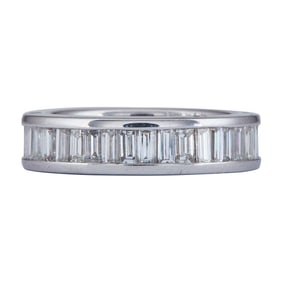 Platinum Baguette-Cut Diamond approx. 3.00 ctw Eternity Band Ring
