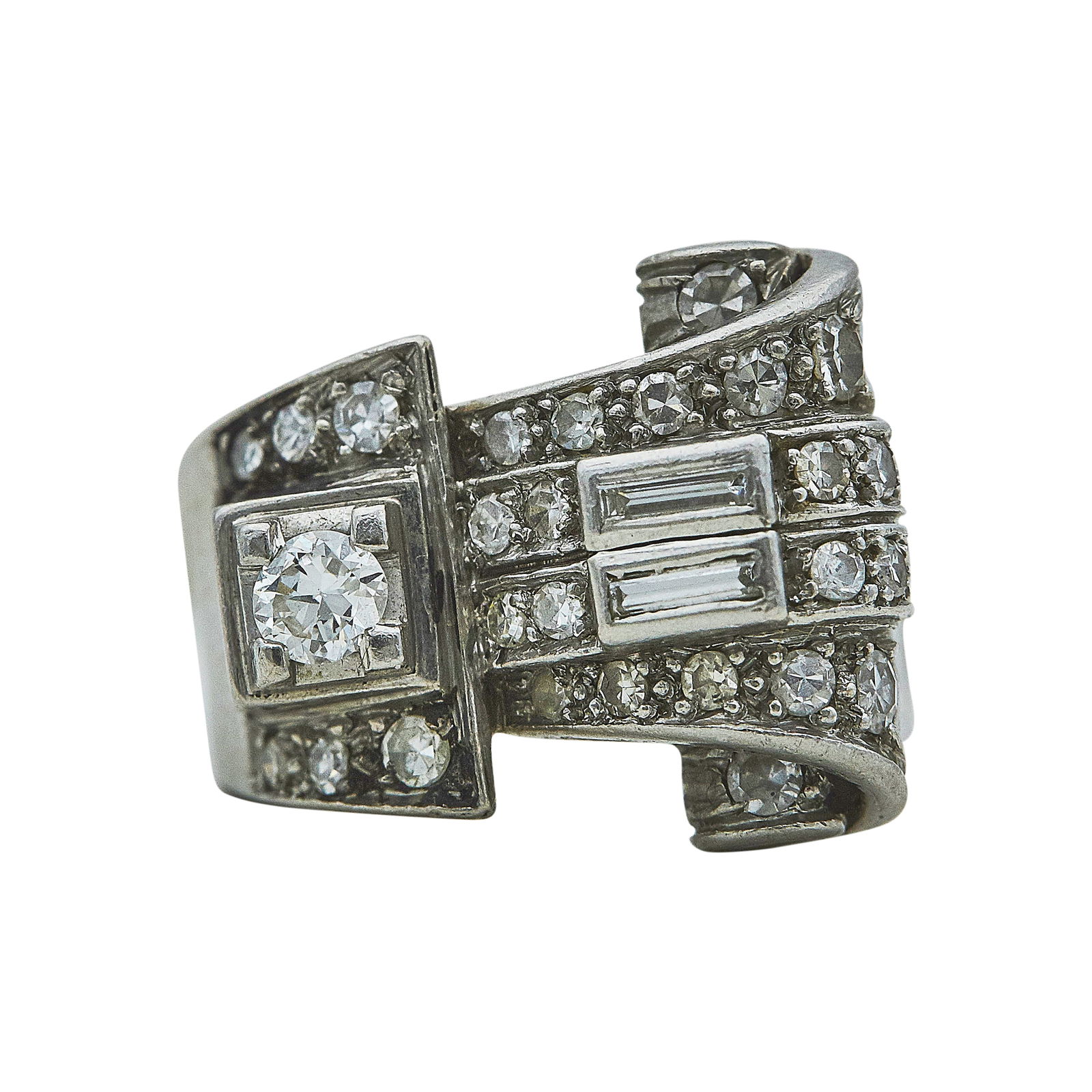Platinum Diamond Scroll Ring (1 of 3)