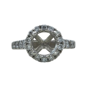 Platinum Diamond Halo Engagement Ring Setting