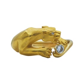 Carrera Y Carrera Panther 18K Yellow Gold Diamond Ring