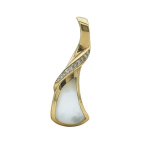 Kabana 14K Yellow Gold Mother-of-Pearl and Diamond Pendant