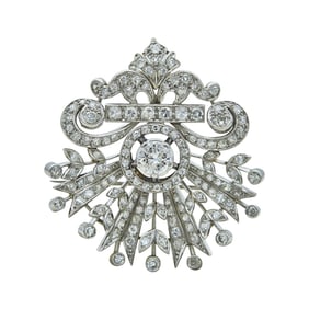 Platinum Diamond Bouquet Brooch Pin