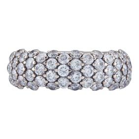 Zydo 18K White Gold Diamond Flexible Stretch Band Ring