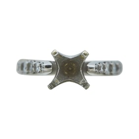 14K White Gold Diamond Engagement Ring Setting