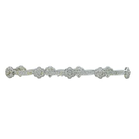 14K White Gold Diamond Floral Link Bracelet