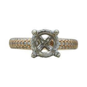 18K Rose and White Gold Diamond Engagement Ring Setting