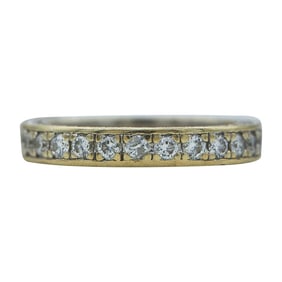 18K White Gold Diamond Three Row Eternity Band Ring