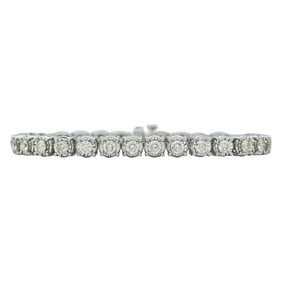 10K White Gold Diamond approx. 8.95 ctw Tennis Bracelet