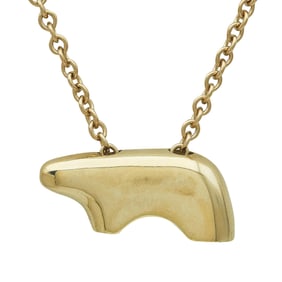 14K Yellow Gold Vail Golden Papa Bear Pendant Necklace