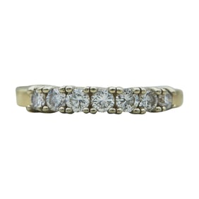 14K Yellow Gold 7 Stone Diamond Band Ring