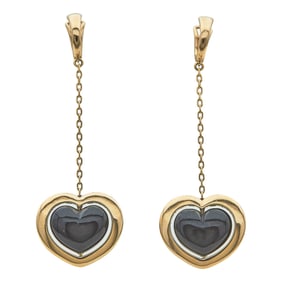 Mimi Milano 18K Rose Gold Heart-Shaped Black Onyx Drop Earrings