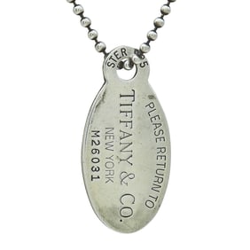 Tiffany & Co. Return To Tiffany Sterling Silver Oval Tag Pendant Necklace