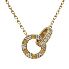 Cartier Love 18K Rose Gold Paved Diamond Pendant Necklace