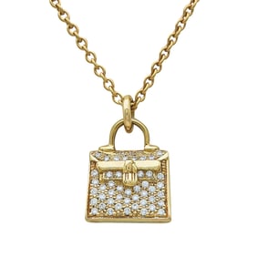 Hermès Kelly Amulette 18K Rose Gold Diamond Pendant Necklace