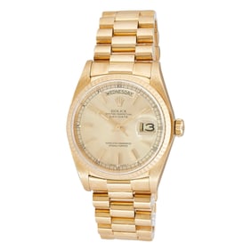 Rolex Day-Date 18K Yellow Gold Watch Ref. 18038, circa 1979
