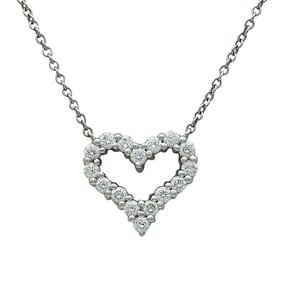 Tiffany & Co. Platinum Diamond Heart Pendant Necklace