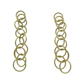 Buccellati 18K Yellow Gold Circle Drop Earrings