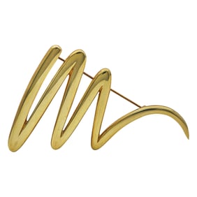 Tiffany & Co. Paloma Picasso Scribble 18K Yellow Gold Brooch Pin