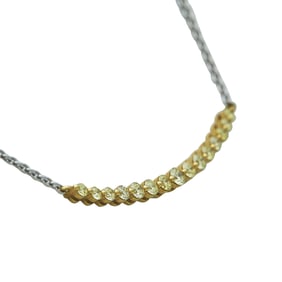 18K Yellow and White Gold Yellow Diamond Pendant Necklace