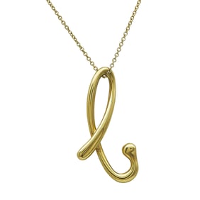 Tiffany & Co. Elsa Peretti Small Alphabet Letter B 18K Yellow Gold Pendant Necklace