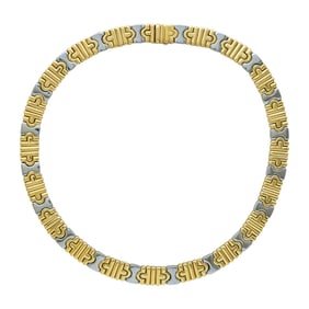 Bulgari Bvlgari Parentesi 18K Yellow Gold and Steel Collar Necklace